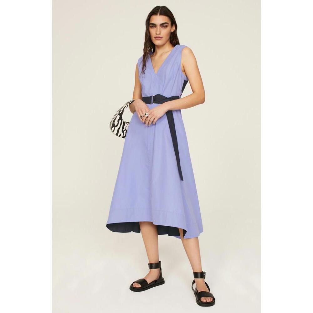 3.1 Phillip Lim Purple Belted Poplin Dress Size 10 (READ)